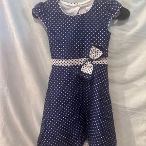 Jona Michelle Navy Blue Polka Dot Dress